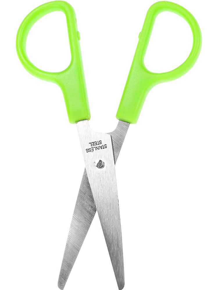 Ножницы детские 12 см. (НЖ-1165) с футляром для лезвий, зелёный