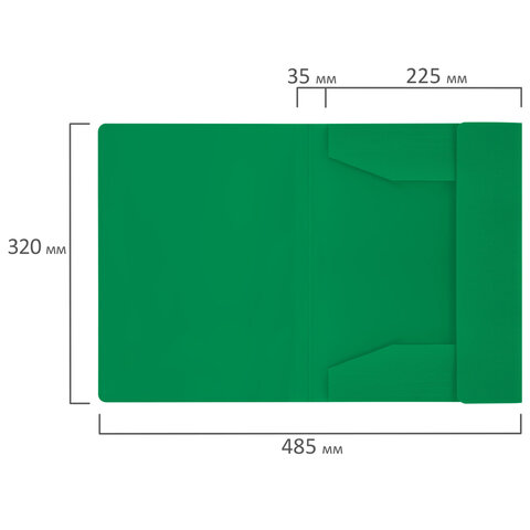 Папка на резинках А4 BRAUBERG PIXEL, темно-зеленая, до 300 листов, 0,5 мм