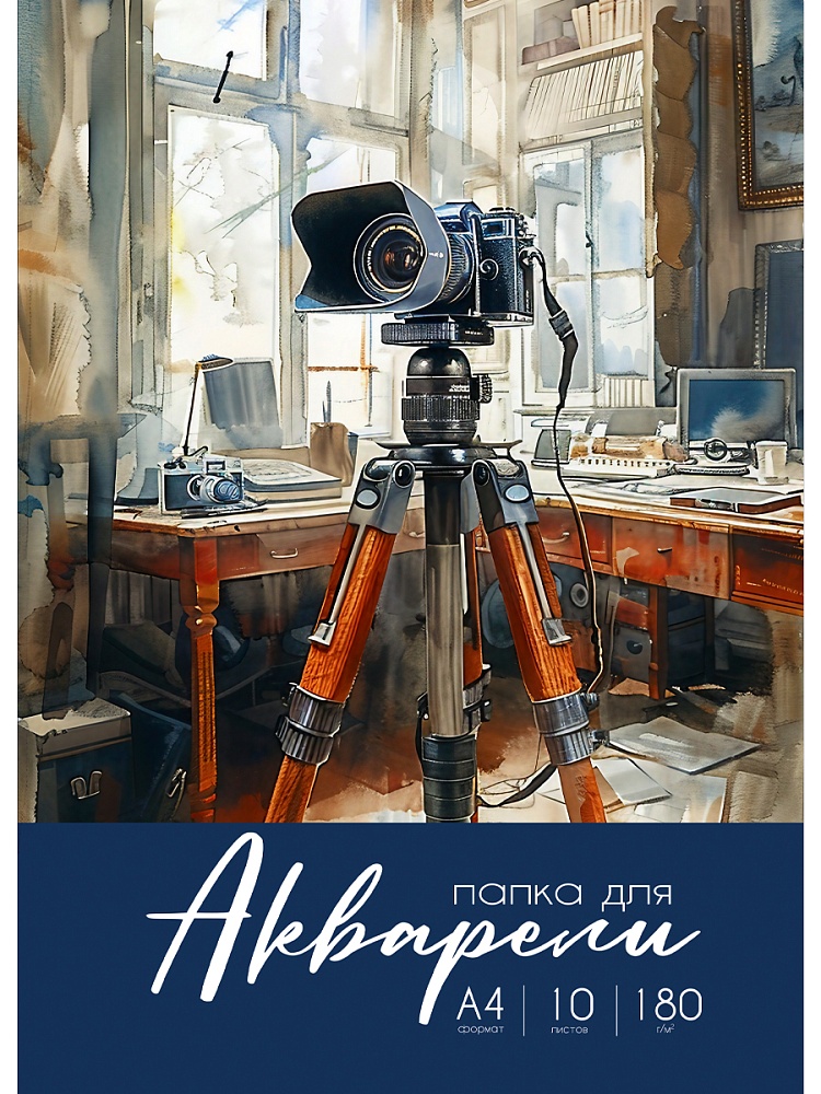 Папка ДЛЯ АКВАРЕЛИ А4 АКВАРЕЛЬНЫЕ МОМЕНТЫ ЖИЗНИ - 2 (10-2238) цветная обл., 10л. 180г/м2