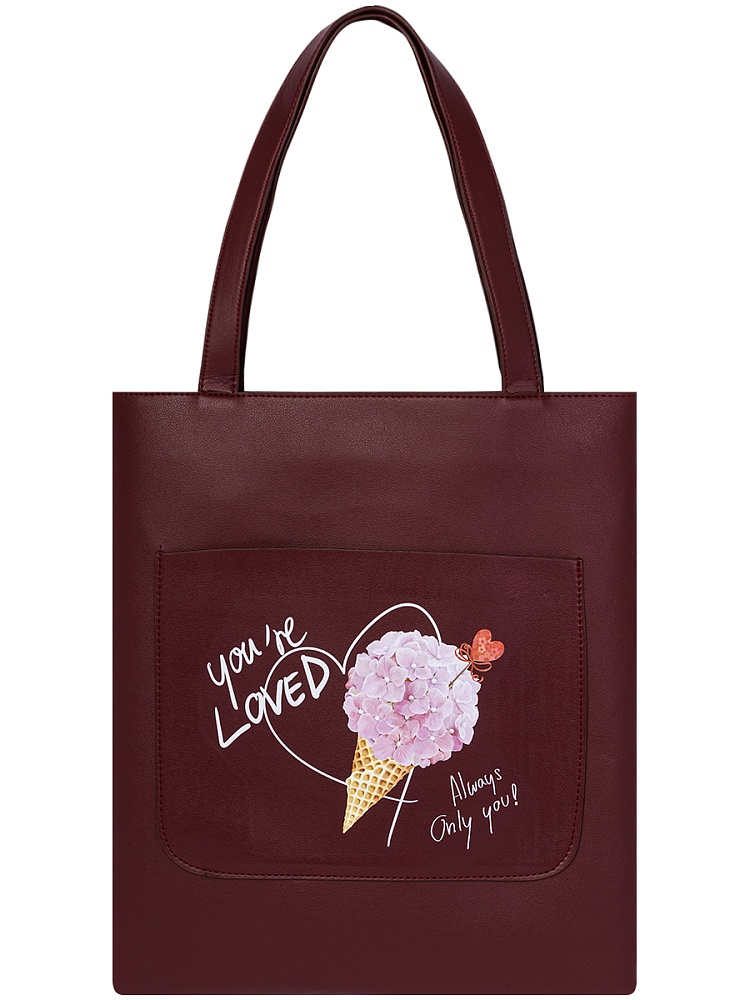 Сумка-шоппер LOVE (СМ-0723) на молнии, кожзам, внеш, внут карм 34.5х31 см