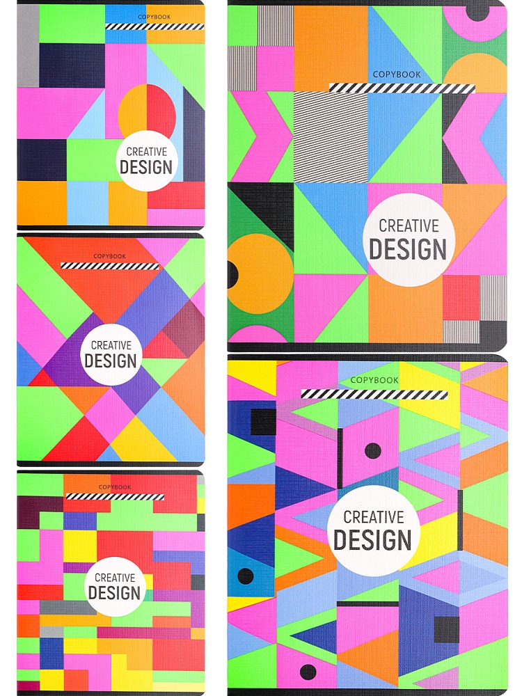 ТМ"Collezione" Тетрадь КЛЕТКА 48л.СОВРЕМЕННЫЙ КРЕАТИВ (48-0864) цв мел обл.,5 диз в сп, 6+0,лен