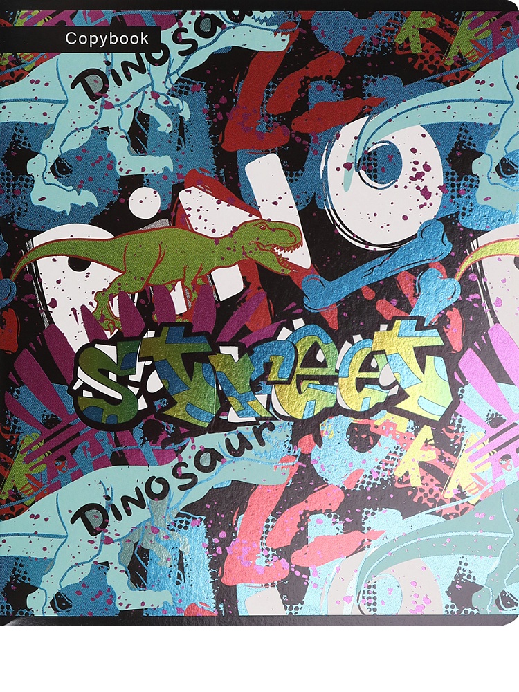 ТМ"Collezione" Тетрадь КЛЕТКА 48л. ПЕСТРОЕ ГРАФФИТИ (48-4419) цв. мел обл., 5диз., холодное тиснение
