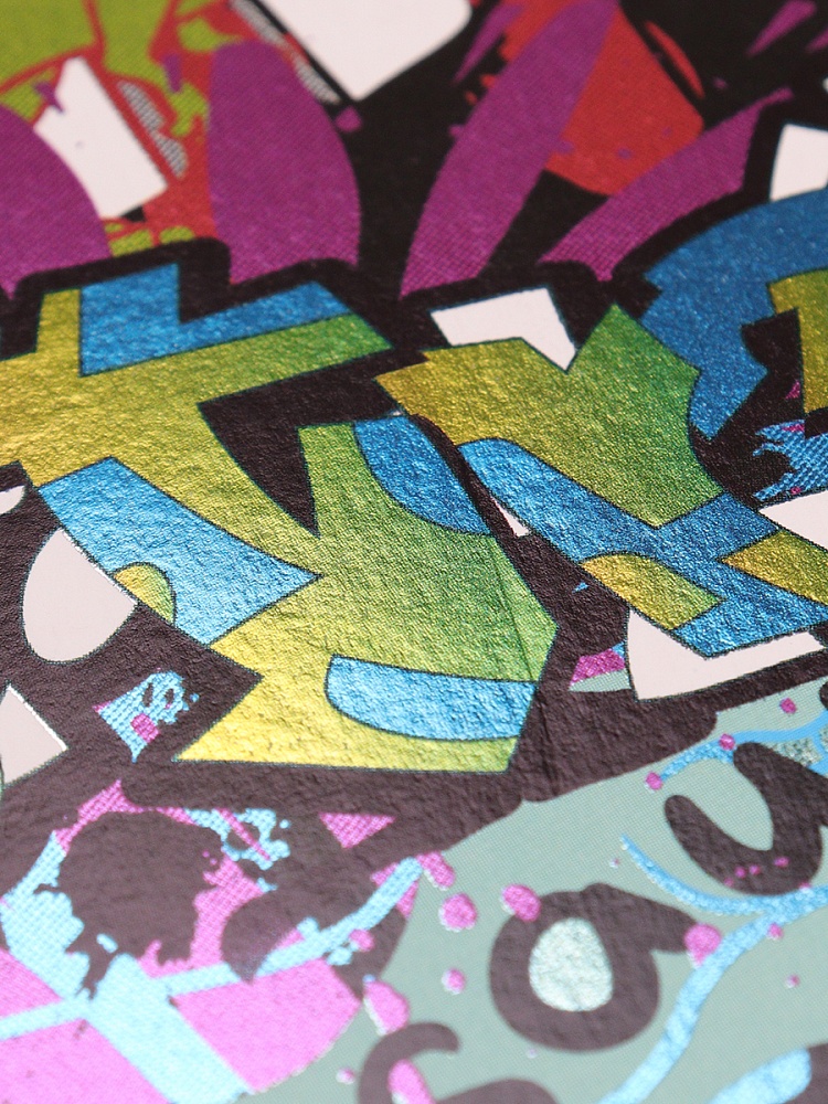 ТМ"Collezione" Тетрадь КЛЕТКА 48л. ПЕСТРОЕ ГРАФФИТИ (48-4419) цв. мел обл., 5диз., холодное тиснение