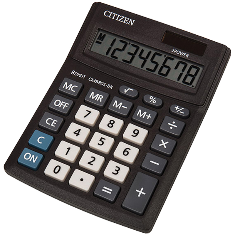 Калькулятор настольный Citizen Business Line CMB, 8 разр., двойное питание, 100*136*32мм, черный