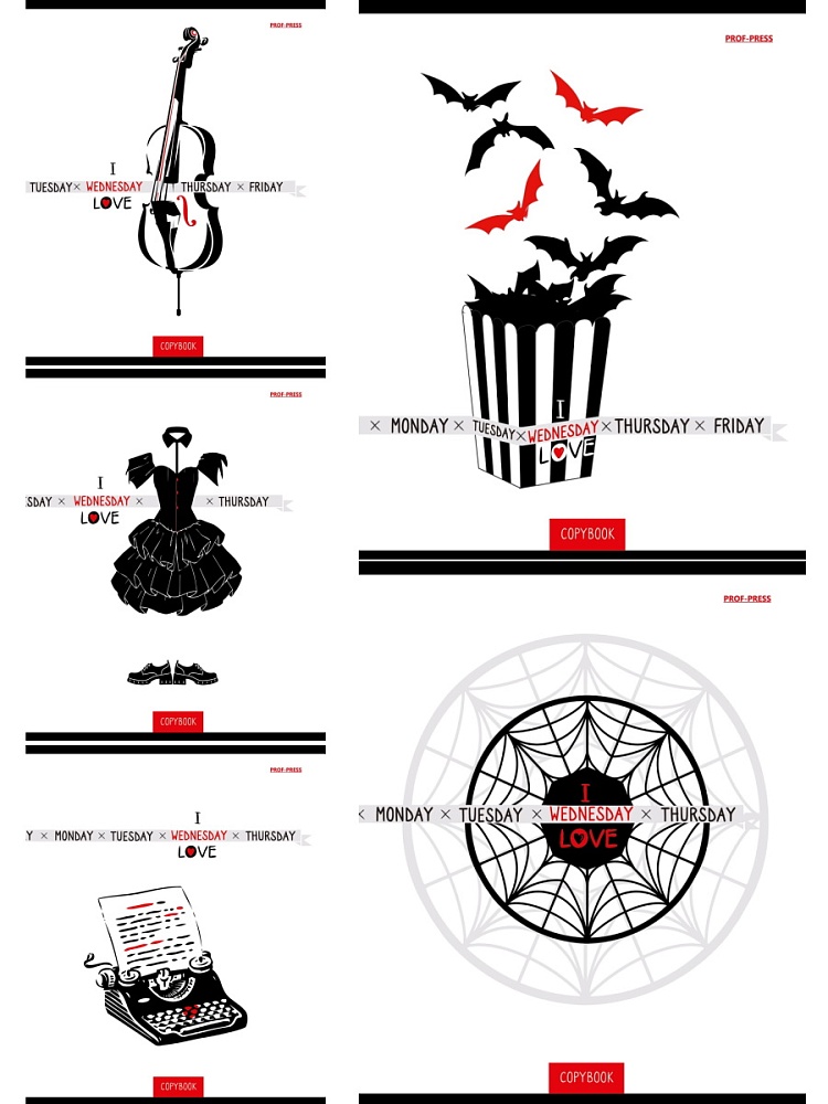 Тетрадь КЛЕТКА 48л. WEDNESDAY WHITE (48-5069) цветная мелованная обложка