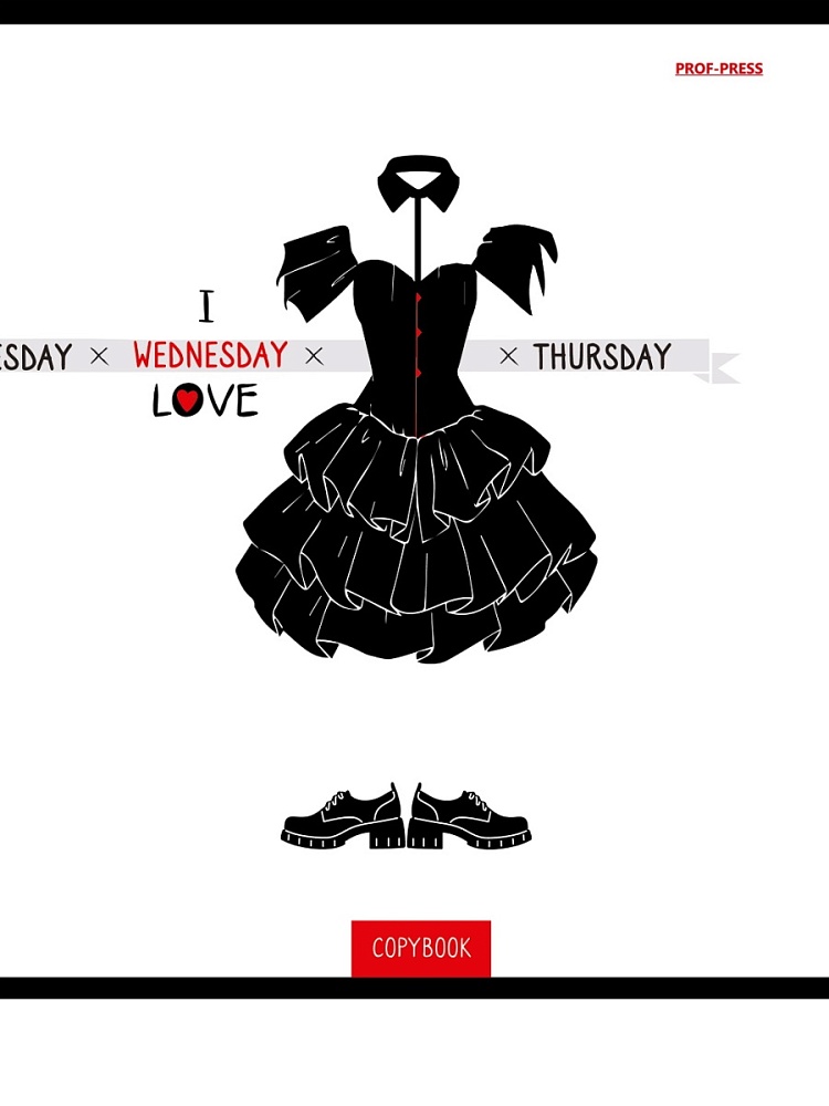 Тетрадь КЛЕТКА 48л. WEDNESDAY WHITE (48-5069) цветная мелованная обложка