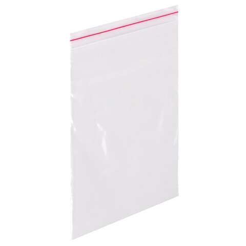 Пакеты ZIP LOCK зиплок ПРОЧНЫЕ, комплект 100 шт., 180х250 мм, ПВД, 60 мкм, BRAUBERG EXTRA, 608173