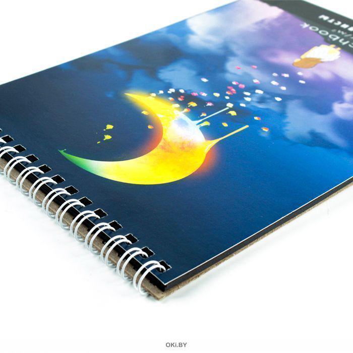 Скетчбук А5, 20л. ЛУННЫЕ ПОДАРКИ (20-5661) гребень, обл.мелов.картон, черный блок, жестк.подл