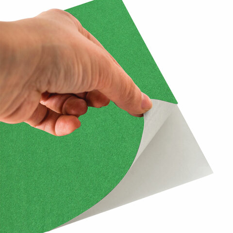 Цветная бумага А4 БАРХАТНАЯ САМОКЛЕЯЩАЯСЯ, 5 листов 5 цветов, 110 г/м2, BRAUBERG