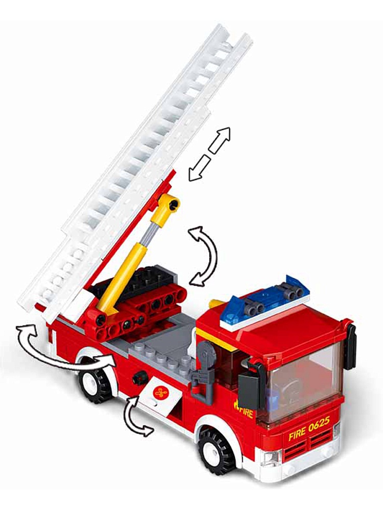 Конструктор пластиковый. SLUBAN Пожарные. Спасательный отряд (269 деталей, 3 фигурки)