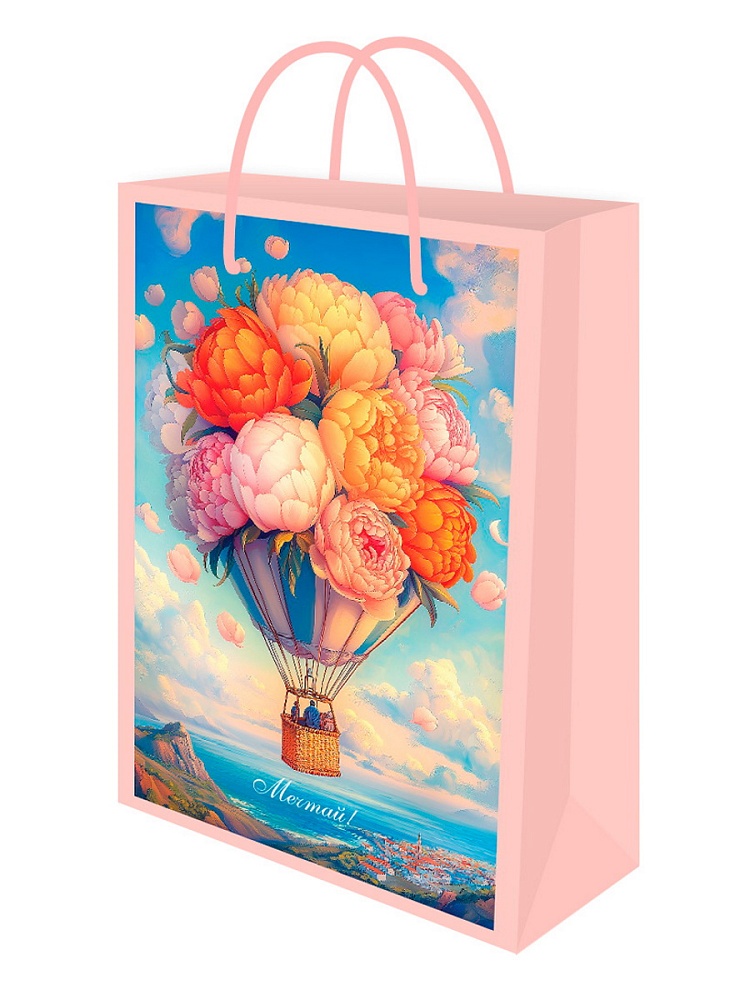 Пакет подарочный с глянц.лам. 22*31*10 см (ML) Цветочный шар