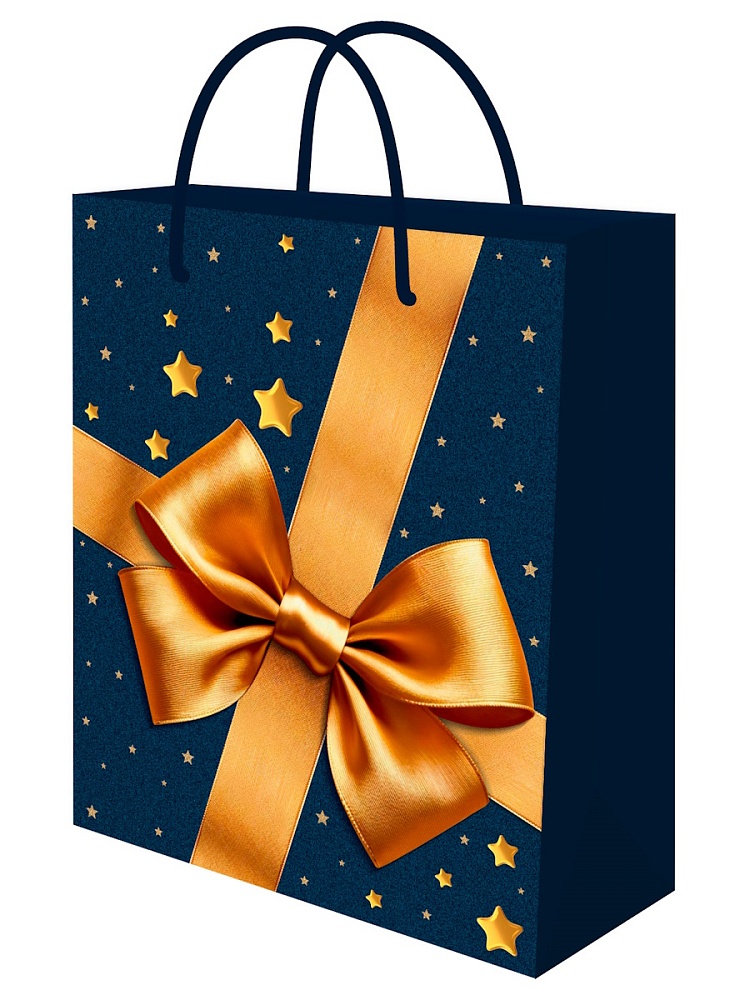 Пакет подарочный с глянц.лам. 26,4х32,7x8 см (L) Праздничный бант,