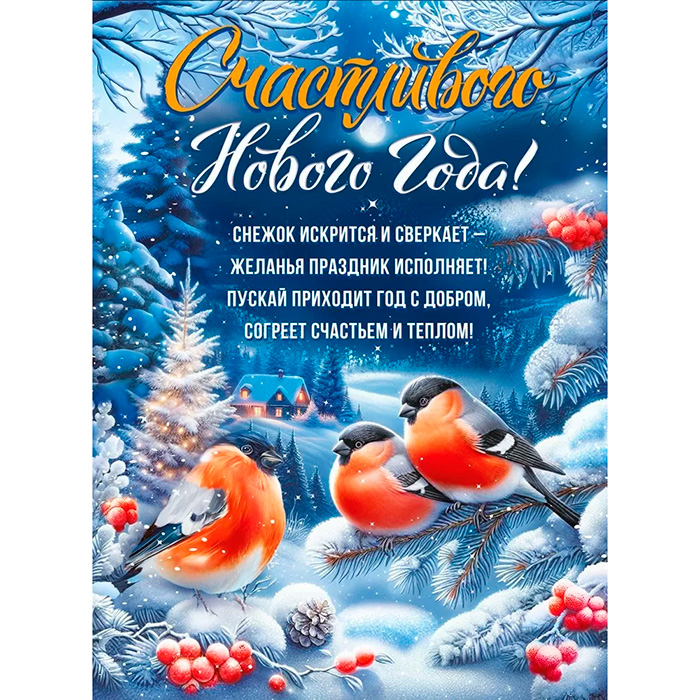 Плакат А2 "Счастливого Нового года!", картон