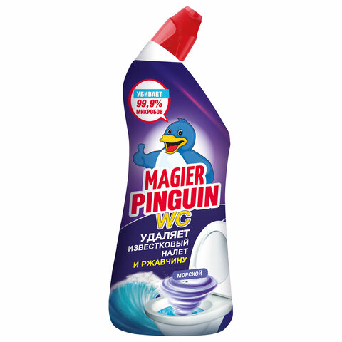 Средство для уборки туалета с соляной кислотой 500 г, МАГИЧЕСКИЙ ПИНГВИН Морская свежесть, 8000026