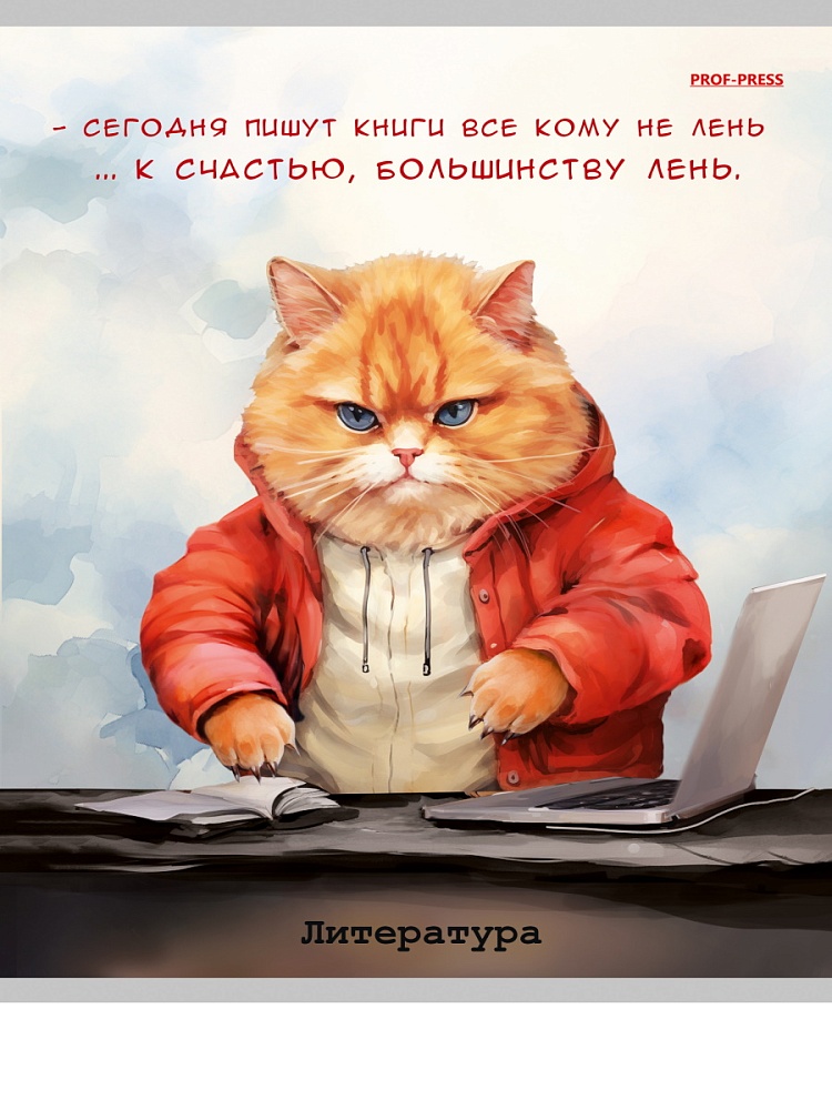 Тетрадь ЛИНИЯ 48л. ЛИТЕРАТУРА «ЖИЛ БЫЛ КОТ» () стандарт, б/о