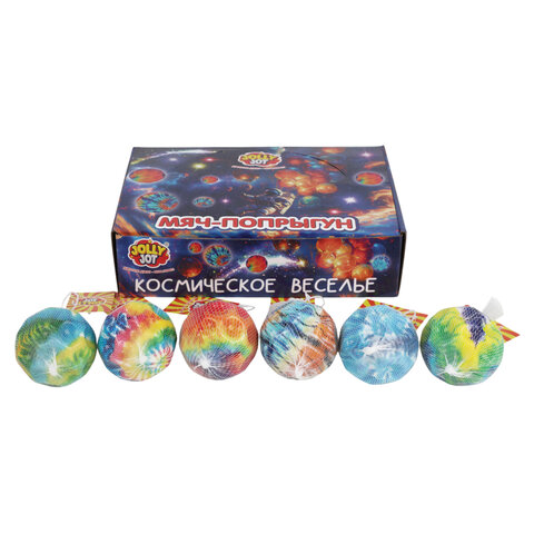 Мяч-попрыгун КОСМОС, 6 см, полиуретан, ассорти, 6 цветов, JOLLY JOT (ДЖОЛЛИ ДЖОТ)