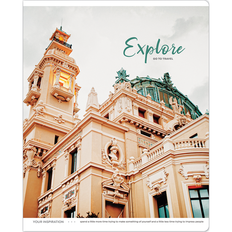 Тетрадь 48л., А5, клетка Greenwich Line Inspiration, глянцевая ламинация, 70г/м2