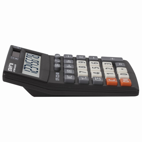 Калькулятор настольный STAFF PLUS STF-222, КОМПАКТНЫЙ (138x103 мм), 8 разрядов, двойное питание