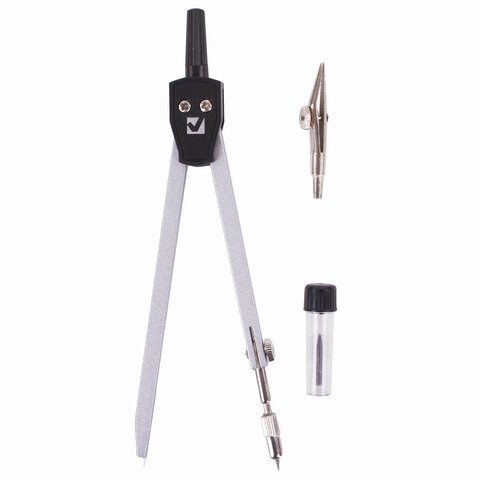 Готовальня BRAUBERG "Architect", 3 предмета: циркуль 135 мм, рейсфедерная вставка, грифель