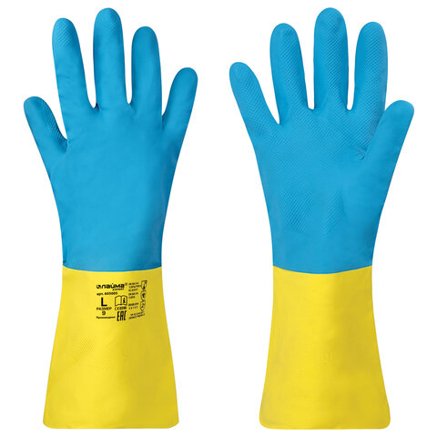 Перчатки неопреновые LAIMA EXPERT НЕОПРЕН, 95 г/пара, химически устойчивые, х/б напыление, L (большой)