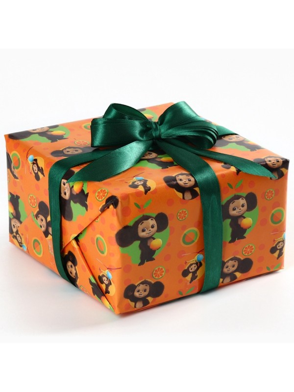 Упаковочная бумага, 70×100 см, Чебурашка