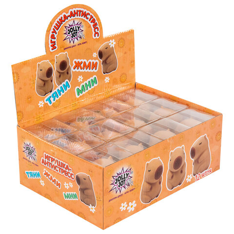 Игрушка-антистресс "КАПИБАРА", 10 см, дисплей, JOLLY JOT (ДЖОЛЛИ ДЖОТ)