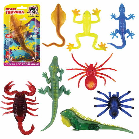 Фигурка-антистресс тянучка "Тропические обитатели", ассорти 8 видов, JOLLY JOT (ДЖОЛЛИ ДЖОТ)