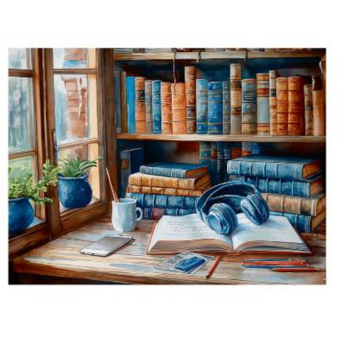 Альбом для рисования А4 40л. НАУШНИКИ В БИБЛИОТЕКЕ (40-1014) КБС, мелов. обл., офсет