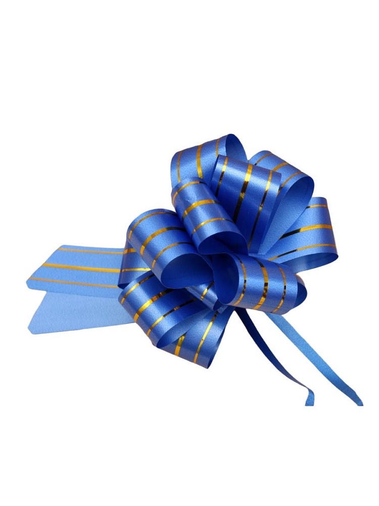 Бант-шар Золотые линии (3 см.) синий БЛ-8002