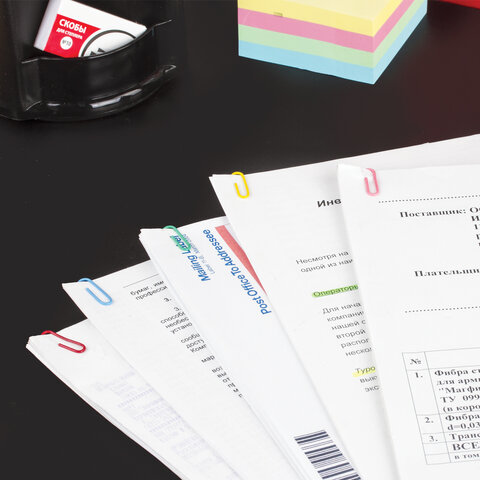 Скрепки STAFF, 28 мм, цветные, 100 шт., в картонной коробке