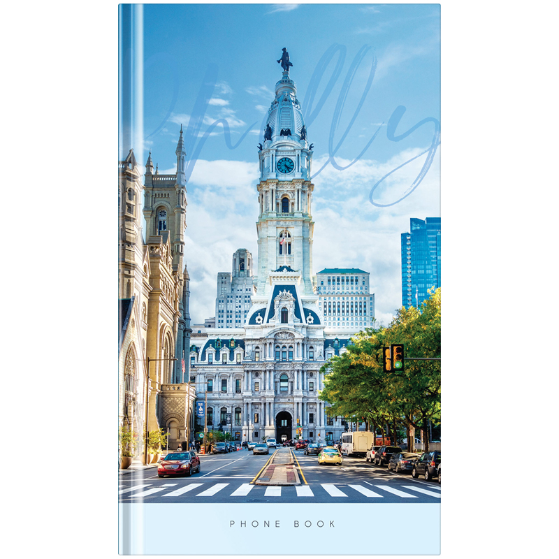 Телефонная книга А5, 80л., 7БЦ, OfficeSpace "Города. City Hall", выборочный уф-лак, с высечкой, твердая обложка