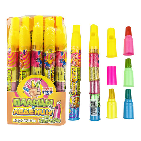 Карамель "Пальцы-Леденцы" (со свистком), 8 г, КАНДИ КЛАБ, CAR040-1ОЗ