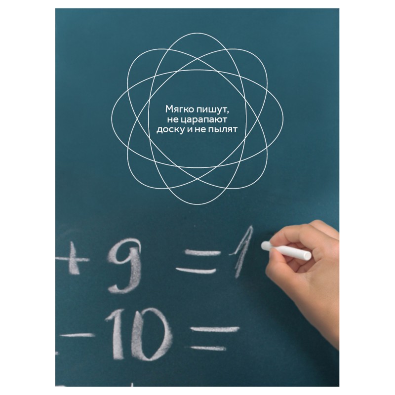 Мелки школьные Гамма, белые, 100шт., мягкие, квадратные, картонная коробка 2308193 ПОШТУЧНО