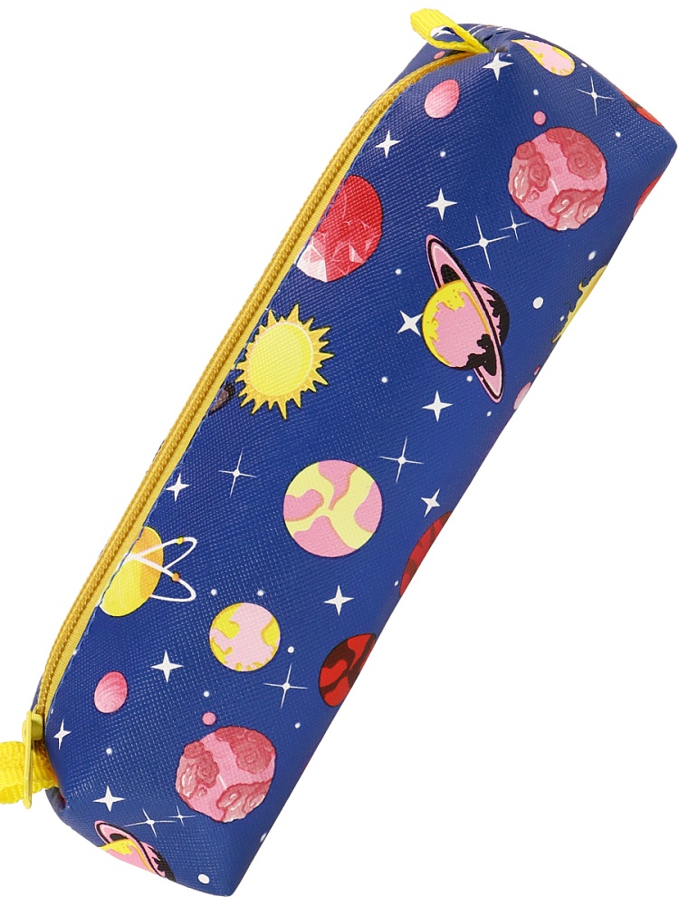Пенал мягкий на молнии ПЛАНЕТЫ синие (ПМ-8839) 210х45х55, гладь