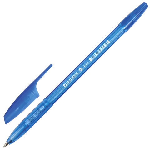 Ручка шариковая BRAUBERG "X-333", СИНЯЯ, корпус тонированный, узел 0,7 мм, линия письма 0,35 мм