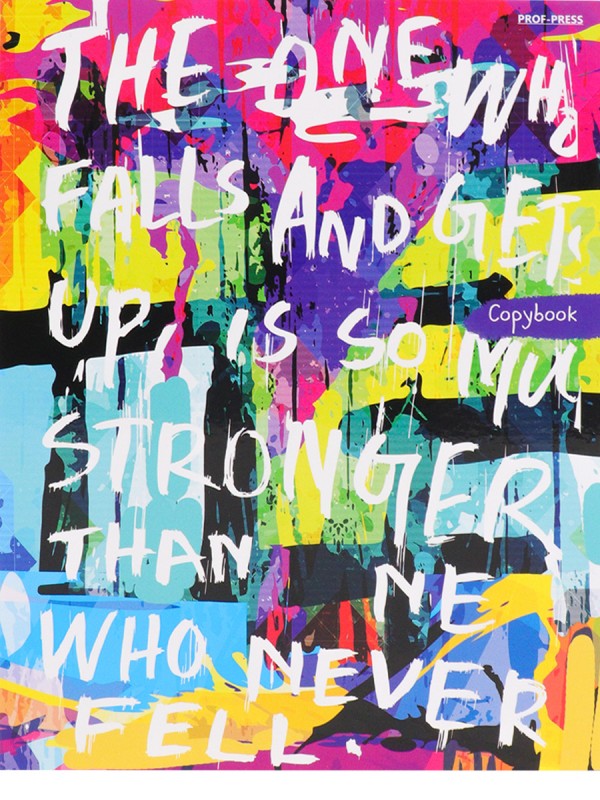 Тетрадь КЛЕТКА 100л. НАДПИСИ НА ЦВЕТНОМ (100-2548) (на кольцах)