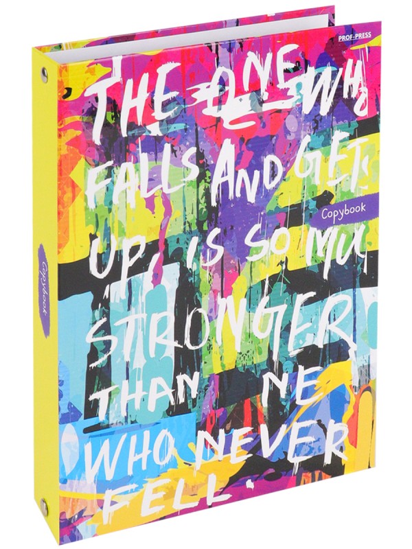 Тетрадь КЛЕТКА 100л. НАДПИСИ НА ЦВЕТНОМ (100-2548) (на кольцах)