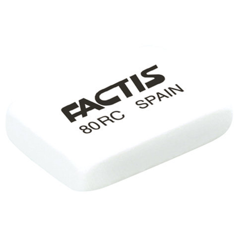 Резинка стирательная FACTIS 80 RC (Испания), прямоугольная, 28х20х7 мм, мягкая, синтетический каучук