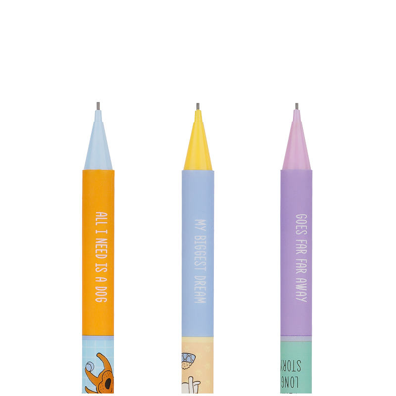 Карандаш механический MESHU "Best friend", печать на корпусе, с ластиком, 0,7мм, ассорти