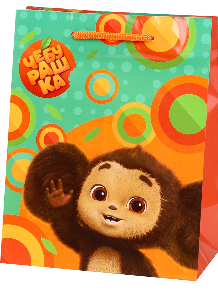 Пакет подарочный с глянц.лам. 18*23*10 см (M) "Милый Чебурашка" 157г ЛИЦЕНЗИЯ/Чебурашка ПКП-0392