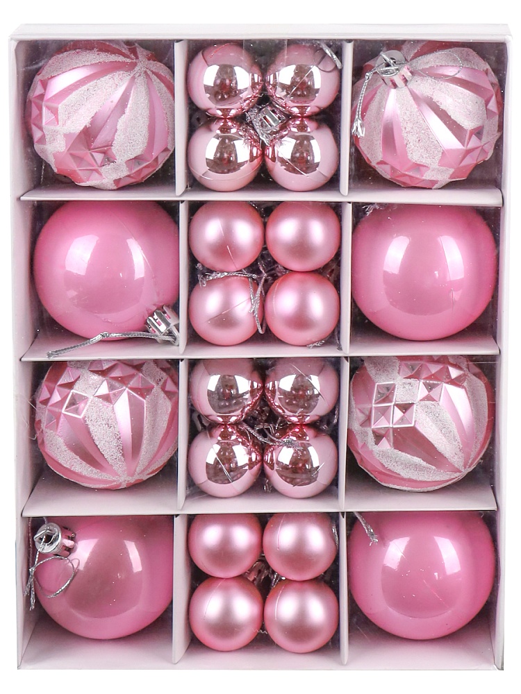 Новогоднее украшение Набор ёлочных шаров "Нежность" 32 шт 3 см, 8 шт 6 см НШ-1506