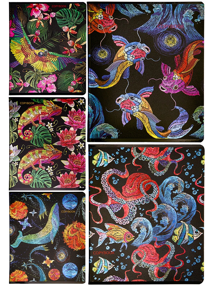 Тетрадь КЛЕТКА 48л. КРАСОЧНАЯ ФАУНА (48-1190) цв мел обл.,твин-лак, холодная фольга