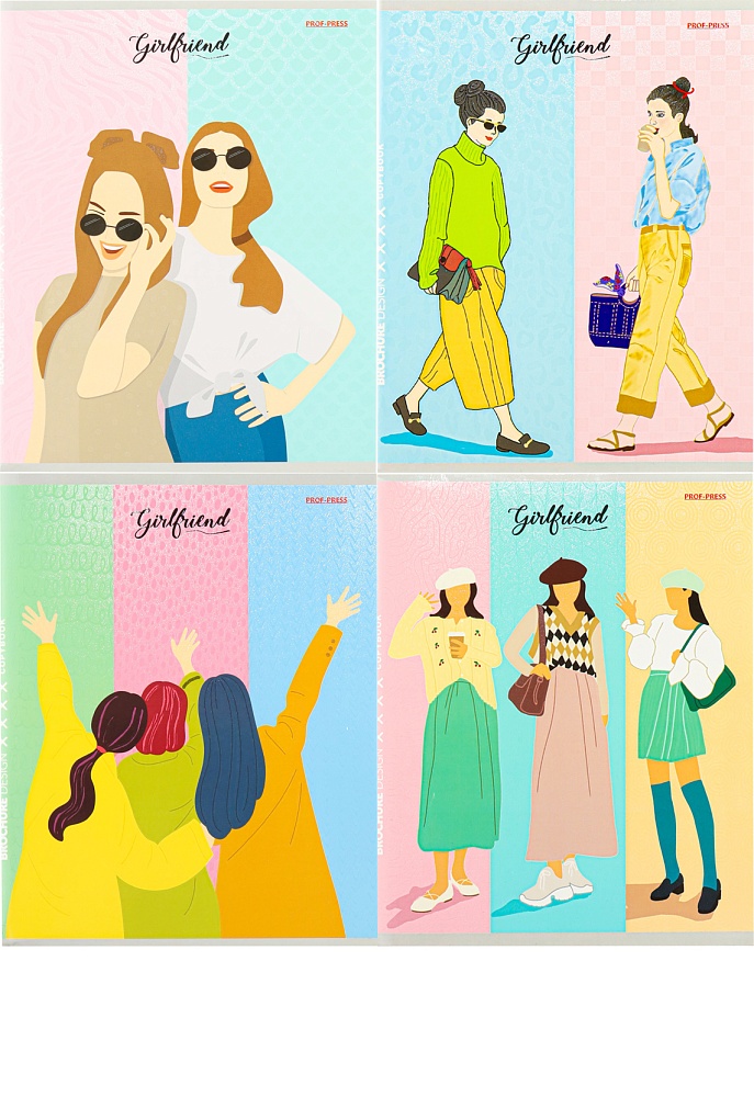 Тетрадь КЛЕТКА 96л. ДЕВОЧКИ-ПОДРУЖКИ (96-0773) (твин-лак, цвет.мелов.обл.)