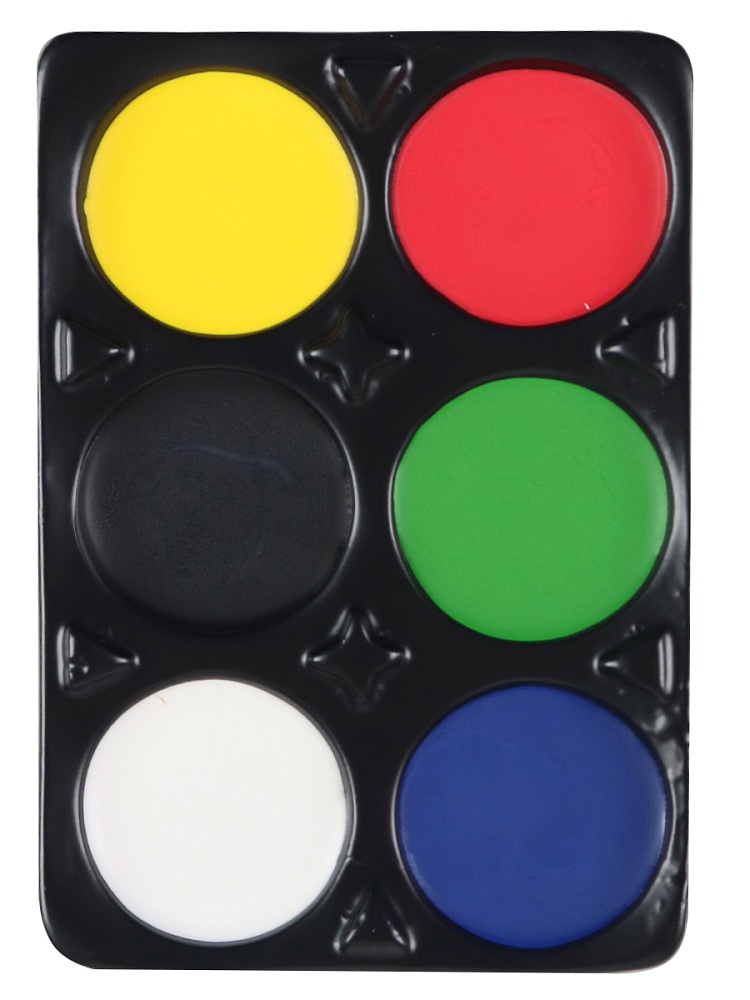 Набор аквагрима для детей-6 цветов, карандаш-3шт, спонж 1шт, апплик 1шт (Арт.КС-3598)