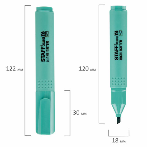 Набор текстовыделителей 4 ПАСТЕЛЬНЫХ ЦВЕТА, АССОРТИ, STAFF College "STICK PASTEL", линия письма 1-4 мм, скошенный наконечник