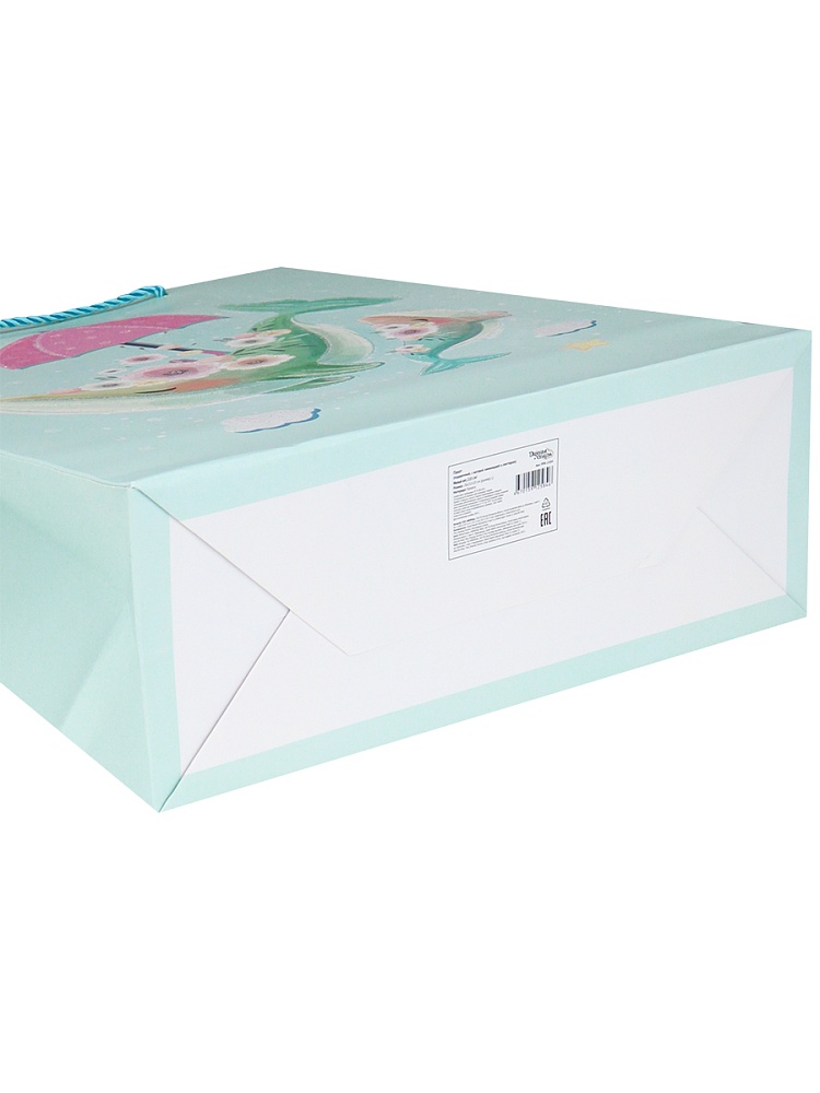 Dream cards Пакет подар. с мат. лам. и глит.26.4х32.7х13.6см р-р(L),Милый кит,210г ППК-2584