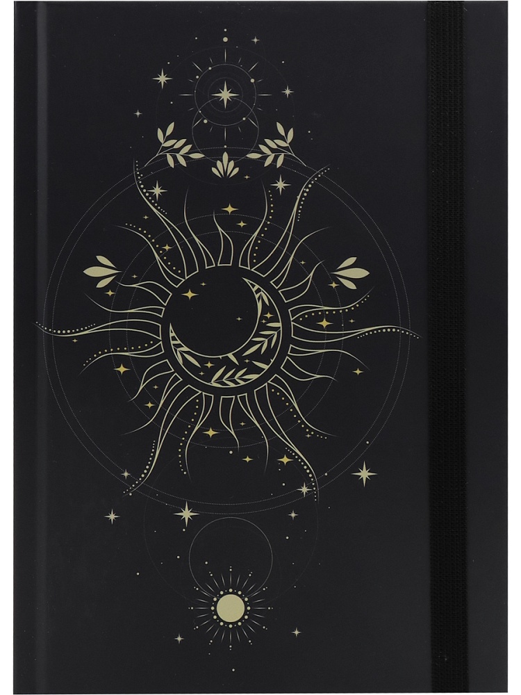 Записная книжка, А5, 72л., ЛУНА И СОЛНЦЕ (72-1962) 7БЦ, матовая лам, резинка,бл в точку 120г/м2