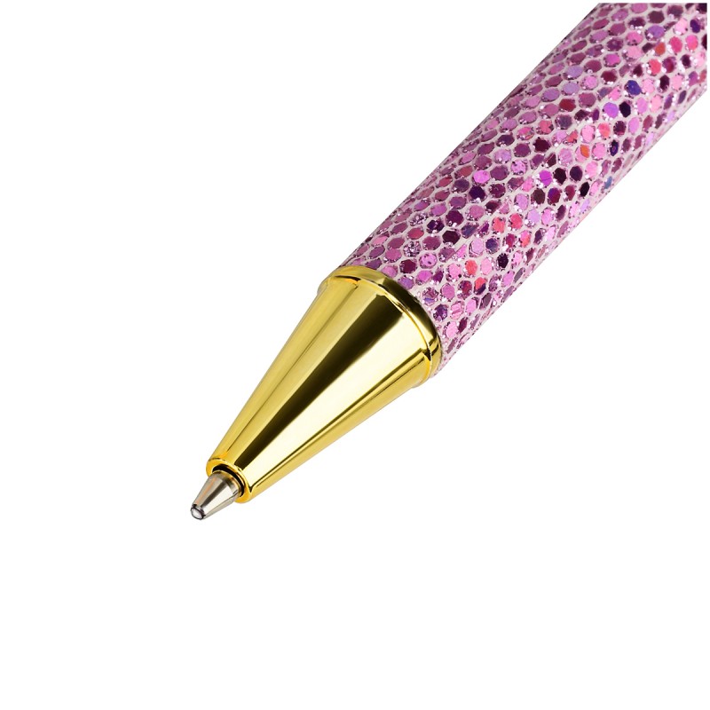 Ручка шариковая автоматическая MESHU "Pink shimmer" синяя, 1,0мм MS_89881