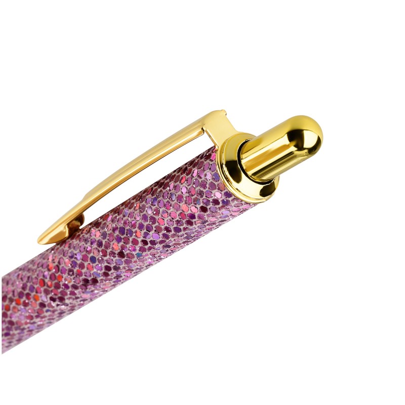 Ручка шариковая автоматическая MESHU "Pink shimmer" синяя, 1,0мм MS_89881