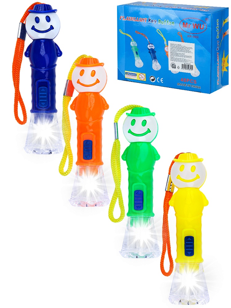 Фонарик из пластика (48шт в ш/б ,7.5см,цвет-микс) ( Арт. ФН-2418)